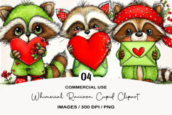 Whimsical Raccoon Cupid Clipart Product Image 1