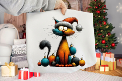 Whimsical Rainbow Christmas Cat Clipart Product Image 2