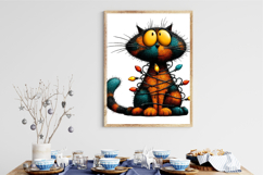 Whimsical Rainbow Christmas Cat Clipart Product Image 3