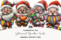 Whimsical Rainbow Santa Clipart Product Image 1