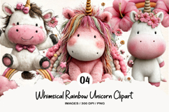 Whimsical Rainbow Unicorn Clipart Product Image 1