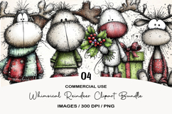 Whimsical Reindeer Clipart Sublimation Product Image 1
