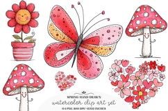 Whimsical retro spring hand drawn Png - Retro spring Png Product Image 1