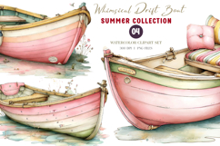 Whimsical River Drift Boat Clipart Bundle Product Image 1
