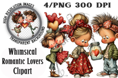Whimsical Romantic Lovers Clipart Product Image 1