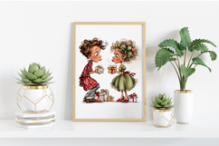 Whimsical Romantic Lovers Clipart Product Image 2