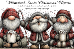 Whimsical Santa Christmas Clipart Product Image 1