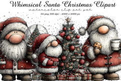 Whimsical Santa Christmas Clipart Product Image 1