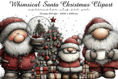 Whimsical Santa Christmas Clipart Product Image 1