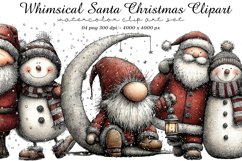Whimsical Santa Christmas Clipart Product Image 1