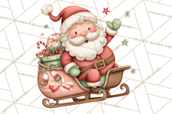 Whimsical Santa Clipart PNG, Cute Christmas Santa Clip Art Product Image 2