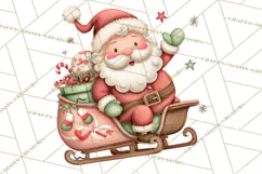 Whimsical Santa Clipart PNG, Cute Christmas Santa Clip Art Product Image 2