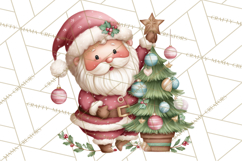 Whimsical Santa Clipart PNG, Cute Christmas Santa Clip Art Product Image 5