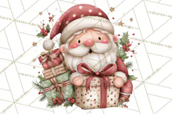 Whimsical Santa Clipart PNG, Cute Christmas Santa Clip Art Product Image 2