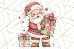 Whimsical Santa Clipart PNG, Cute Christmas Santa Clip Art Product Image 3