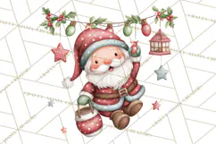 Whimsical Santa Clipart PNG, Cute Christmas Santa Clip Art Product Image 5