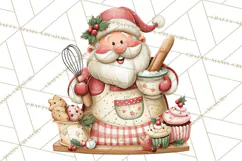Whimsical Santa Clipart PNG, Cute Christmas Santa Clip Art Product Image 3