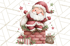 Whimsical Santa Clipart PNG, Cute Christmas Santa Clip Art Product Image 4