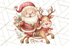 Whimsical Santa Clipart PNG, Cute Christmas Santa Clip Art Product Image 2