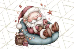Whimsical Santa Clipart PNG, Funny Christmas Illustrations Product Image 3
