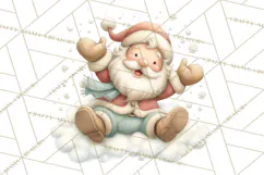 Whimsical Santa Clipart PNG, Funny Christmas Illustrations Product Image 2