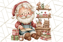 Whimsical Santa Clipart PNG, Cute Christmas Santa Clip Art Product Image 4