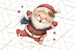 Whimsical Santa Clipart PNG, Cute Christmas Santa Clip Art Product Image 2