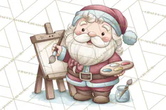 Whimsical Santa Clipart PNG, Funny Christmas Illustrations Product Image 5