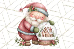 Whimsical Santa Clipart PNG, Cute Christmas Santa Clip Art Product Image 5