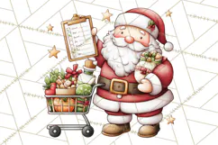 Whimsical Santa Clipart PNG, Funny Christmas Illustrations Product Image 3