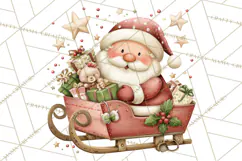 Whimsical Santa Clipart PNG, Cute Christmas Santa Clip Art Product Image 4