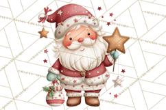 Whimsical Santa Clipart PNG, Cute Christmas Santa Clip Art Product Image 5