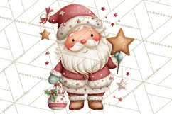 Whimsical Santa Clipart PNG, Cute Christmas Santa Clip Art Product Image 5