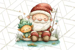 Whimsical Santa Clipart PNG, Funny Christmas Illustrations Product Image 2