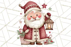 Whimsical Santa Clipart PNG, Cute Christmas Santa Clip Art Product Image 5