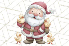 Whimsical Santa Clipart PNG, Funny Christmas Illustrations Product Image 4