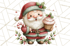 Whimsical Santa Clipart PNG, Cute Christmas Santa Clip Art Product Image 3