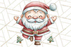 Whimsical Santa Clipart PNG, Funny Christmas Illustrations Product Image 5
