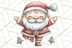 Whimsical Santa Clipart PNG, Funny Christmas Illustrations Product Image 5