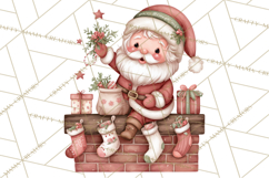 Whimsical Santa Clipart PNG, Cute Christmas Santa Clip Art Product Image 2