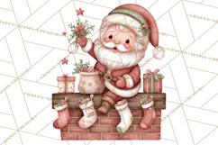 Whimsical Santa Clipart PNG, Cute Christmas Santa Clip Art Product Image 2
