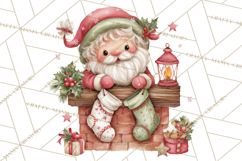 Whimsical Santa Clipart PNG, Cute Christmas Santa Clip Art Product Image 3