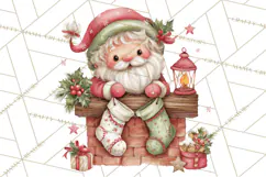 Whimsical Santa Clipart PNG, Cute Christmas Santa Clip Art Product Image 3