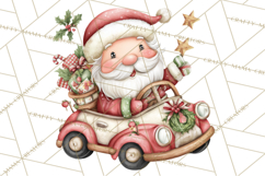 Whimsical Santa Clipart PNG, Cute Christmas Santa Clip Art Product Image 5