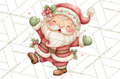 Whimsical Santa Clipart PNG, Cute Christmas Santa Clip Art Product Image 5