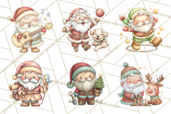 Whimsical Santa Clipart PNG, Funny Christmas Illustrations Product Image 3