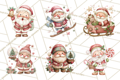 Whimsical Santa Clipart PNG, Cute Christmas Santa Clip Art Product Image 8