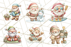 Whimsical Santa Clipart PNG, Funny Christmas Illustrations Product Image 9