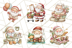 Whimsical Santa Clipart PNG, Funny Christmas Illustrations Product Image 5