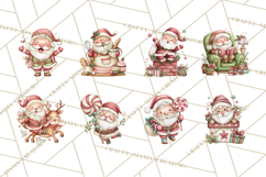 Whimsical Santa Clipart PNG, Cute Christmas Santa Clip Art Product Image 5